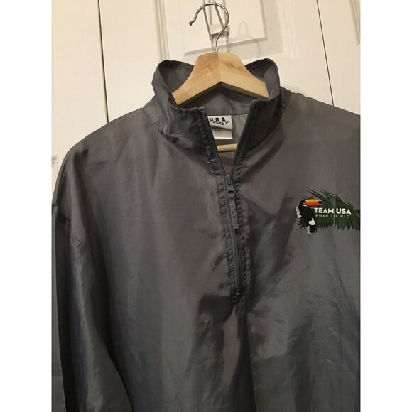 Olympic Team USA Windbreaker Jacket Road To‎ Rio 2016 Gray Adult Size Large - Picture 7 of 8